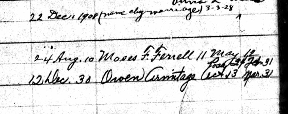 1912 Post Master Appointment of Moses F Ferrell