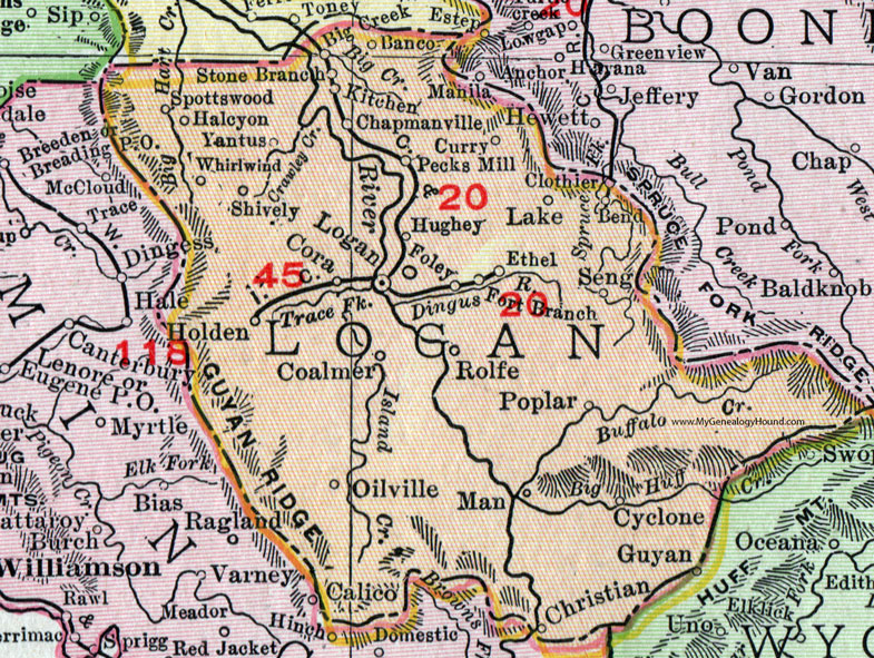 1911 Logan County Map