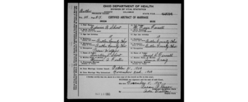 1950 Marriage License Edwin Ray Short and Marilyn Faye Ferrell