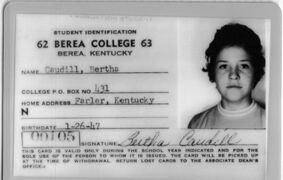 Berea College 1963 FOUNDATION HS ID