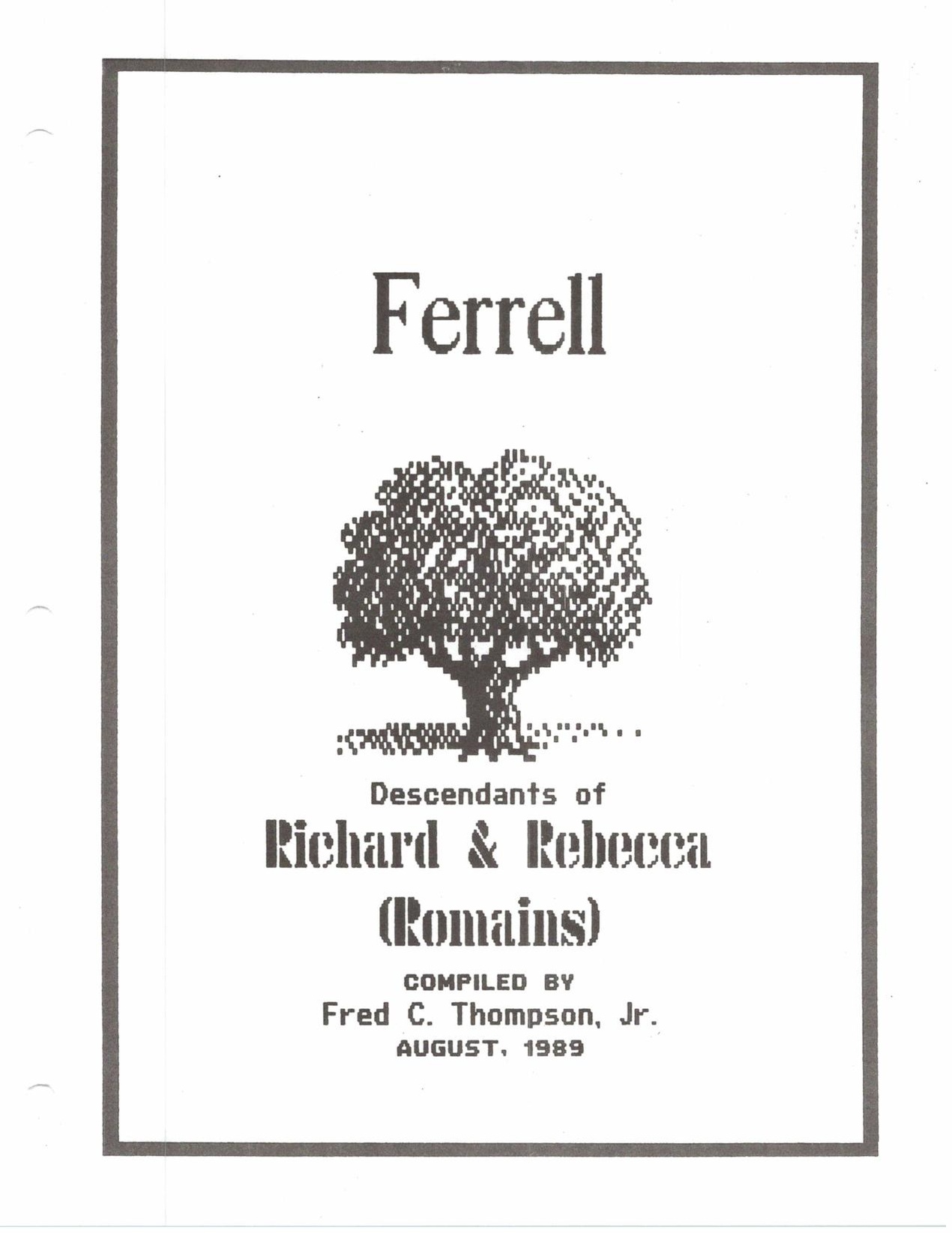 Descendants of Richard and Rebecca Romains