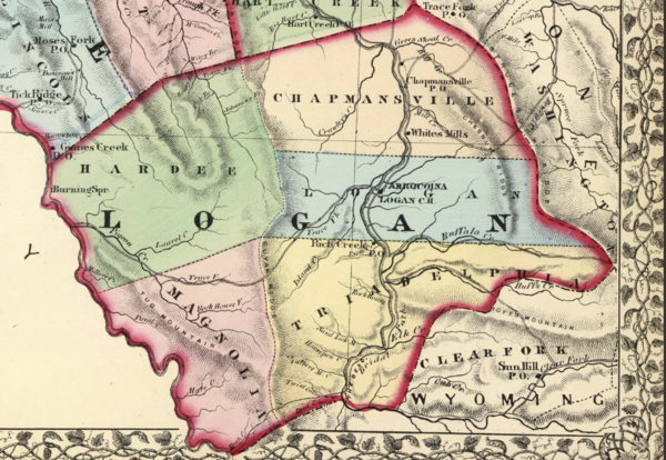 1873 Rumsey Logan Cabell Wayne Lincoln County Closeup