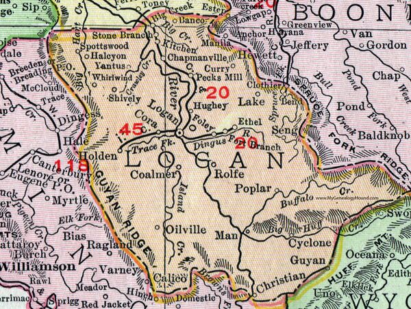 1911 Logan County Map