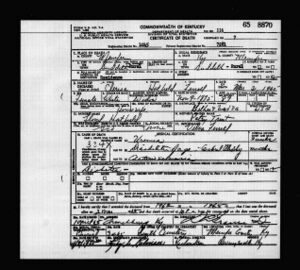 1965 Clerisa Hatfield Ferrell KY Death Cert