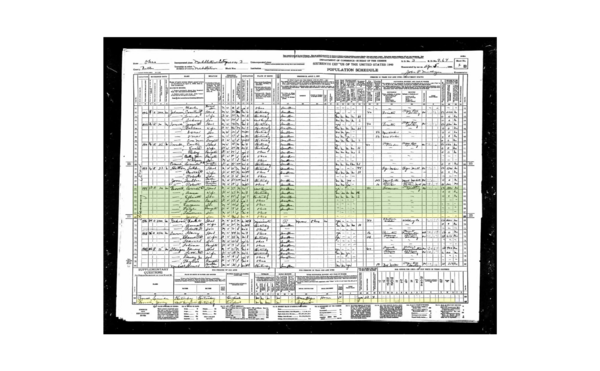1940 Census Record 1914 Fleming Road, Avrid L-37, Anna-37, s-Elliott-17, d-Irene-13, s-Eugene-10, d-Faye-8, s-Lawrence-3, s-Jerry-9 mo