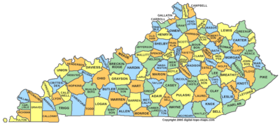 Kentucky County Map