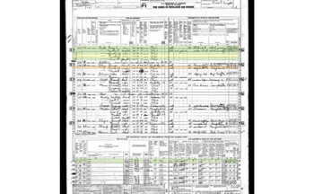 1950 Ferrell Census, cont, s-Craig-20, d-Marilyn/Faye-18, s-Lawrence-13, s-Franklin/Jerry-10, d-Eva-16[14]