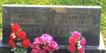 Moses F. and Clearisa Ferrell gravestone