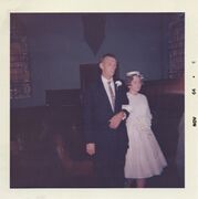 Glenn Parsons walks Bert down the aisle