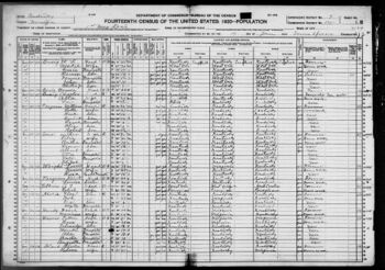 1920 Census Record William Craig-45, w-Media-30, d-Anna-17, s-Raymond-14, d-Fannie Trent-12, s-John Trent-10, s-Willie Craig-2[7]
