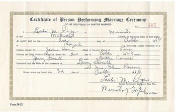 Bert and Jerry Marriage License