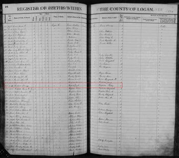 1875 Clarrisa Hatfield WV Birth Record
