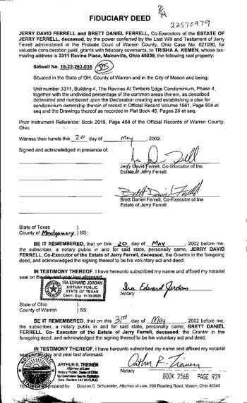 3311 Ravine Mortgage Dec Deed Jerry Ferrell