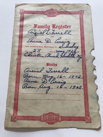 Anna's Family Birth/Death Records